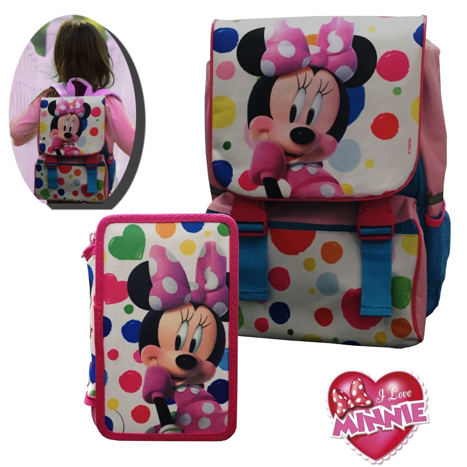 Kit école - sac à dos extensible coordonné avec trousse -3 compartiments WD16171