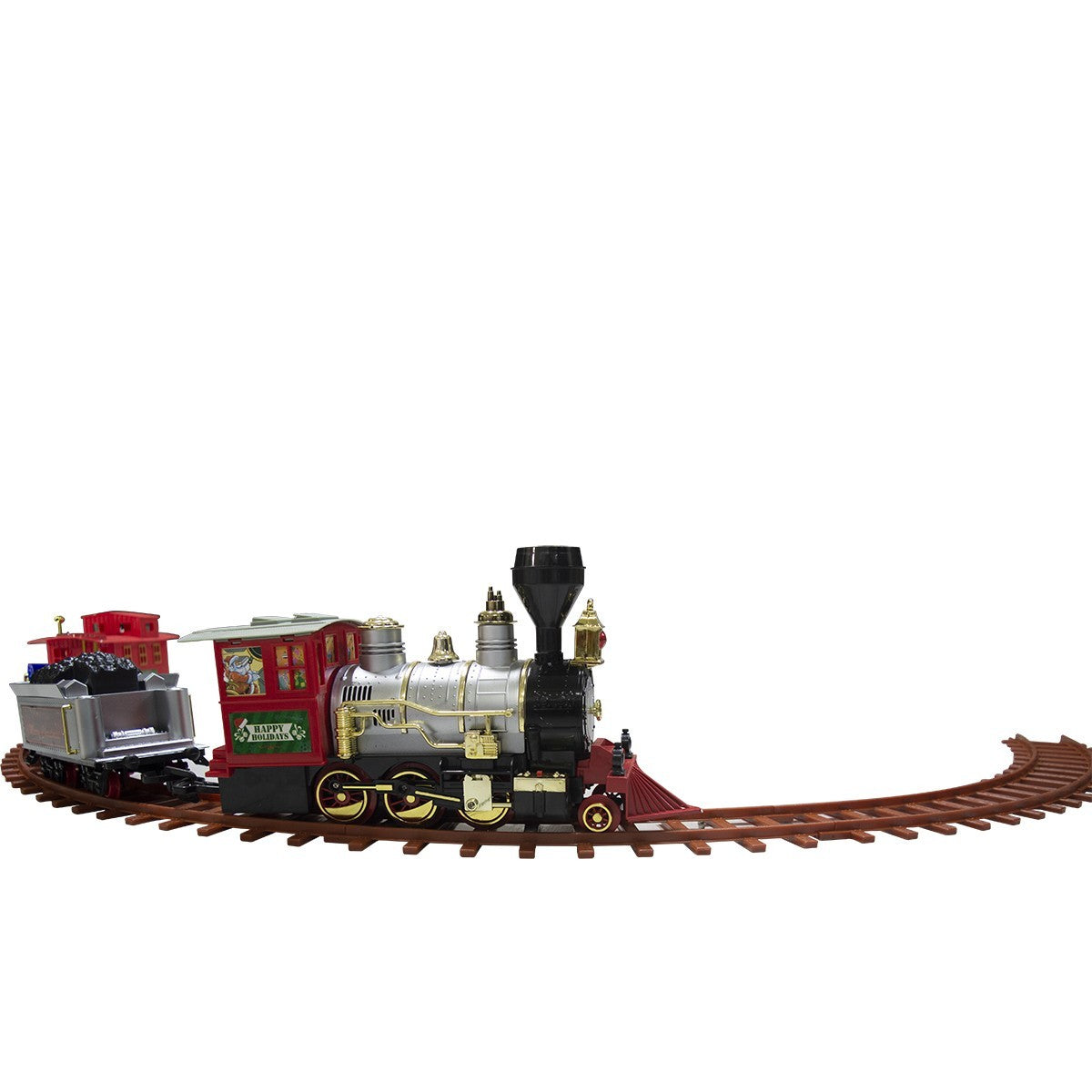Train arbre de Noël batterie 52pièces 258109 lumières sonores surélevée 130x27cm