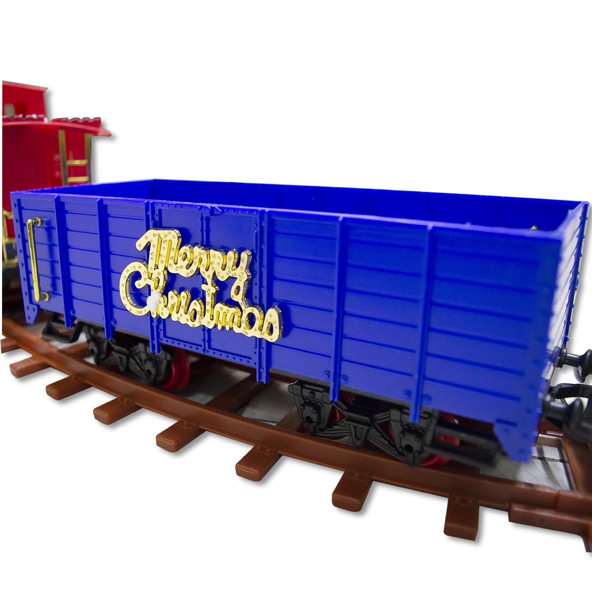 Train arbre de Noël batterie 52pièces 258109 lumières sonores surélevée 130x27cm