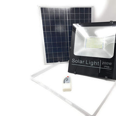 Phare 200W led énergie solaire froide 011200 , crépuscule et télécommande 6500k