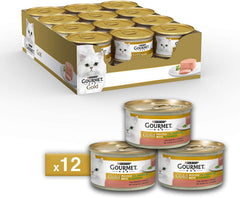 12 boîtes Purina Gourmet gold 85 gr 046933 avec épinards et canard pour chat