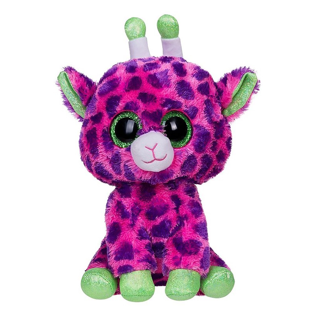 Gilbert coloré et poilu TY girafe en peluche 371426 aux yeux brillants