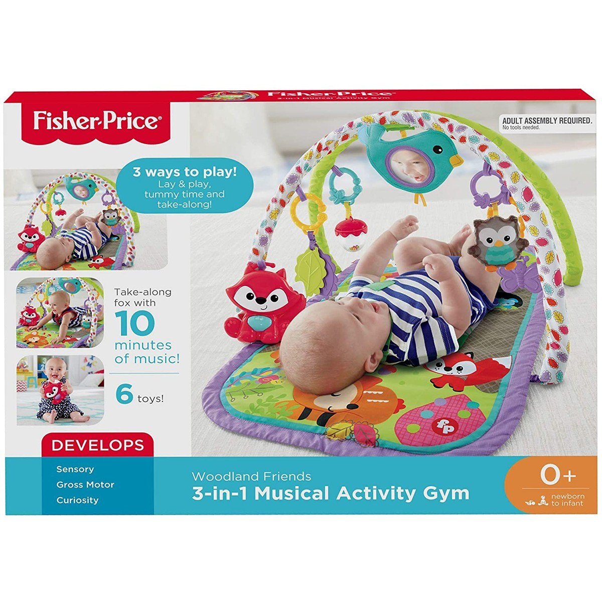 Fisher Price 328127 tapis de gymnastique 3en1 avec cordes et activités musicales