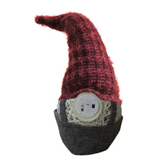 Décoration de Noël gnome gris et rouge 308030 batterie lumière 15x15x45h cm