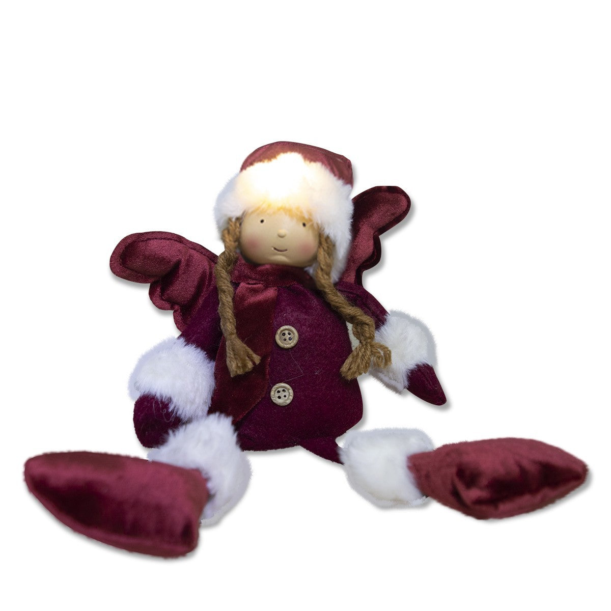 Fée séance rouge de Noël 305097 décoration avec lumière 25x12x8 cm