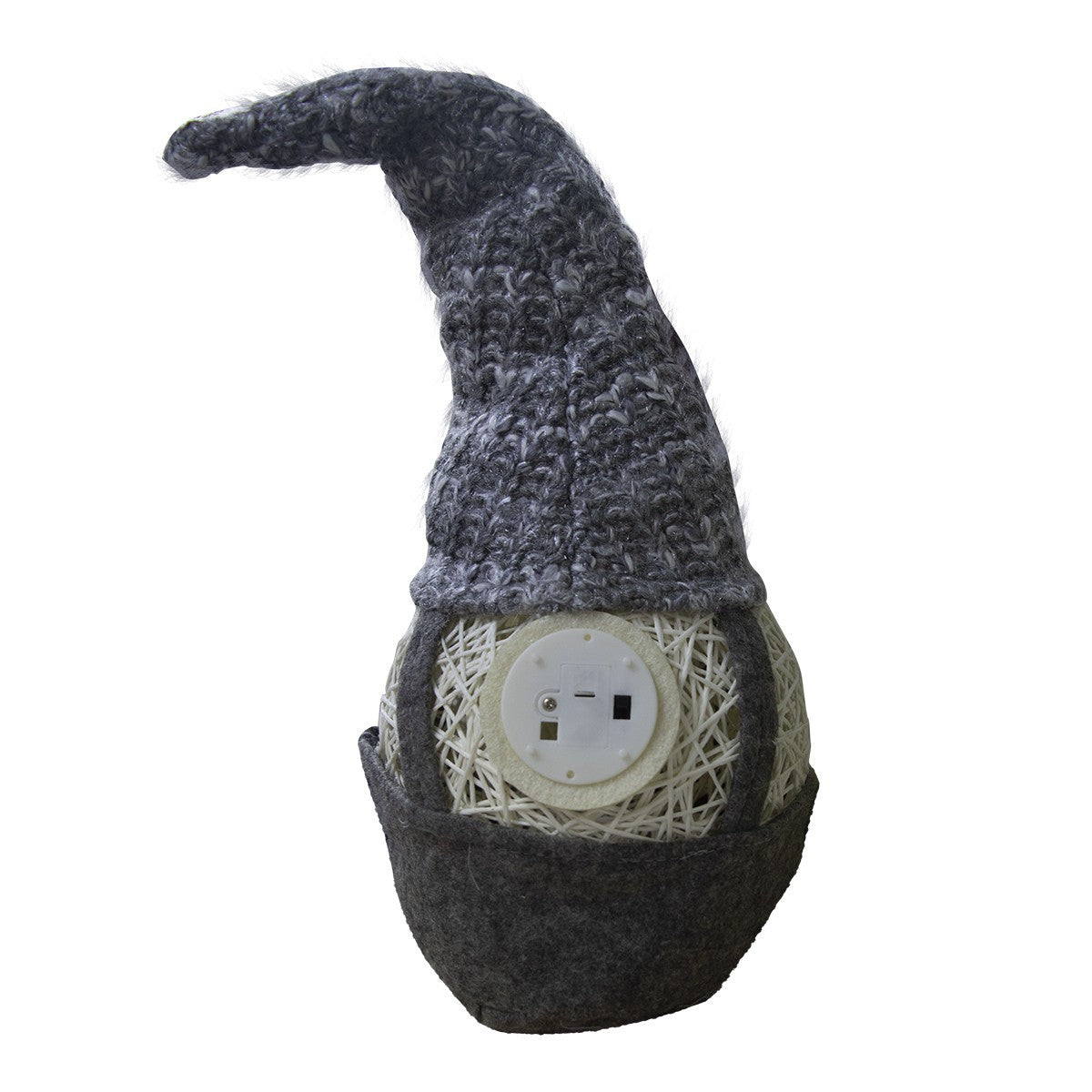 Décoration de Noël gnome gris 308027 avec batterie lumière 15x15x45h cm