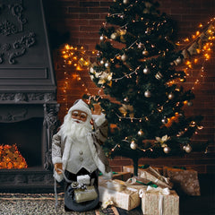 Santa Claus champagne 80cm 900881 décoration avec musique, lumières et mouvement