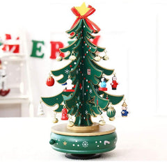 Décorations de Noël 740190 boîte à musique arbre de Noël base en bois 25x20 cm