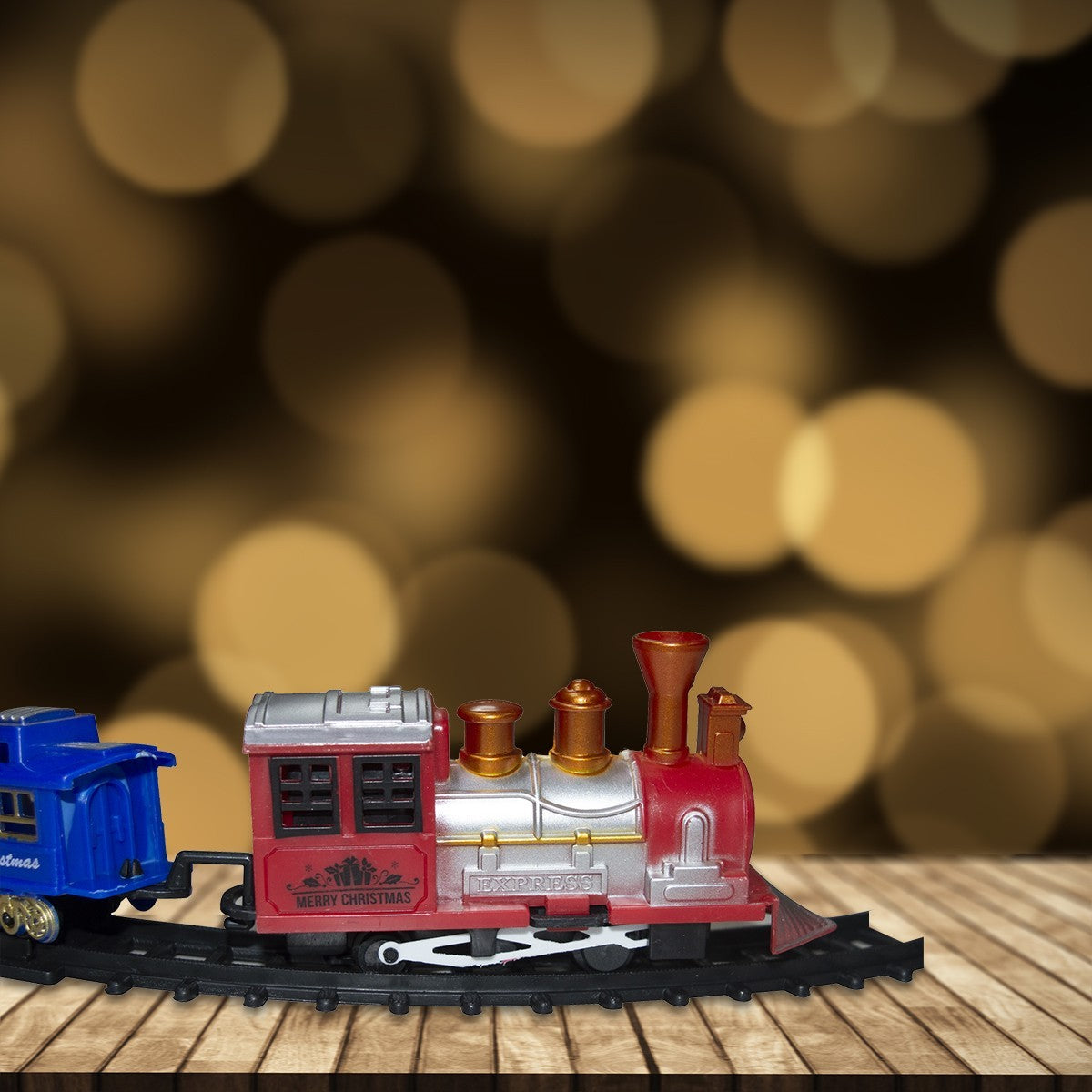 Train de Noël et piste avec Puzzle 3D sous arbre 21Pz 258053 longueur 250cm