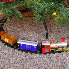 Train de Noël et piste avec Puzzle 3D sous arbre 21Pz 258053 longueur 250cm