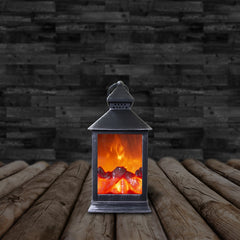 Lanterne avec feu faux led 11x10x25h cm 944666 couleur argent antique
