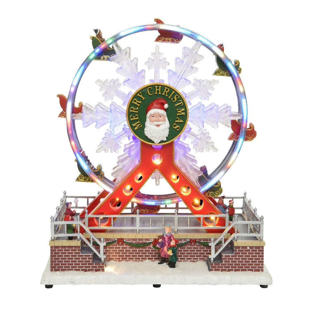 Carrousel de Noël Grande roue 367003 avec musique, lumières et mouvement 29x31cm