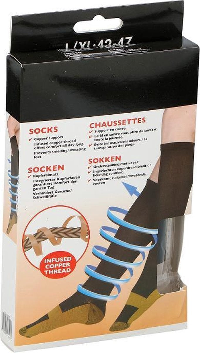 Pack 2 paires de Chaussettes de cuivre de coton déflateur 160207 bénéfiques
