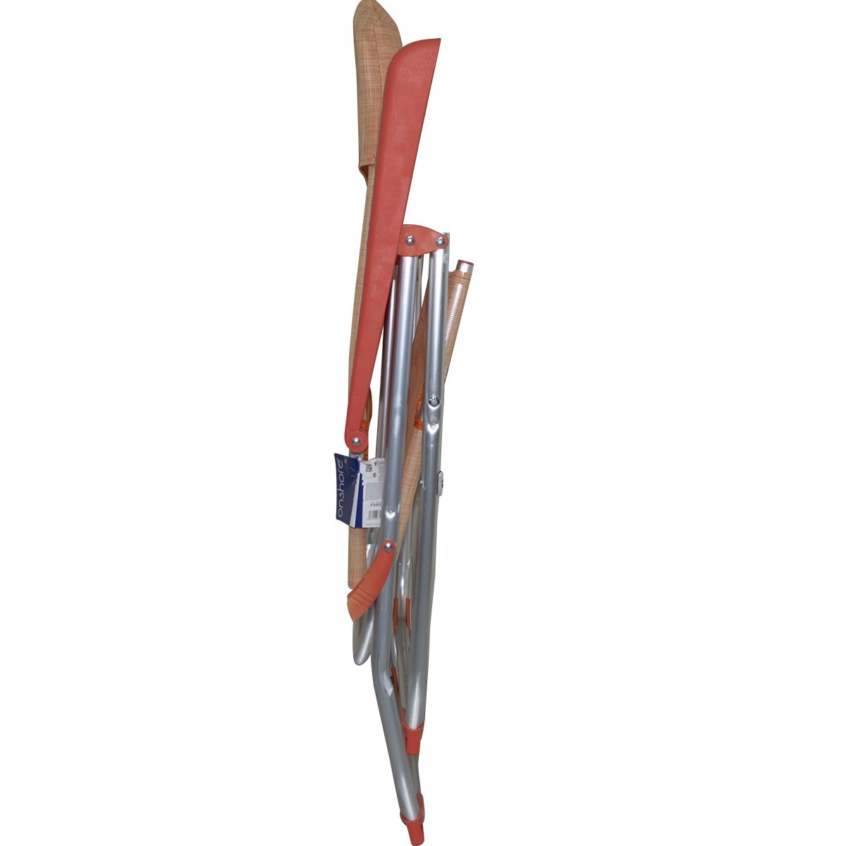 Couple Chaises longues 379530 inclinable 8 positions tube 22mm aluminium Orange