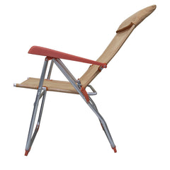 Couple Chaises longues 379530 inclinable 8 positions tube 22mm aluminium Orange