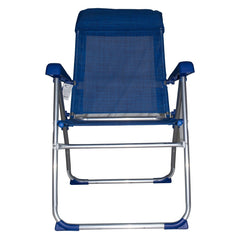 Couple Chaises longues 379530 inclinable 8 positions tube 22mm en aluminium BLEU