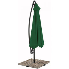 FUBUCA Spring Parasol VERT décentralisé à la banane 300x230H cm avec frange