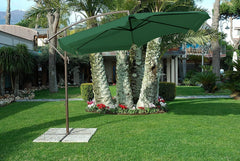 FUBUCA Spring Parasol VERT décentralisé à la banane 300x230H cm avec frange