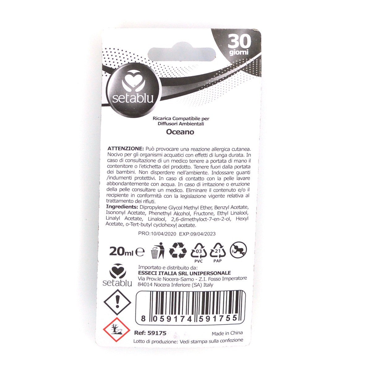 Setablu Arôme océan 20 ml compatible 591755 pour diffuseurs environnementaux