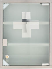 Armoire de pharmacie avec clé en acier inoxydable verre dépoli 30x12x45h cm