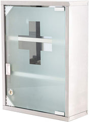 Armoire de pharmacie avec clé en acier inoxydable verre dépoli 30x12x45h cm