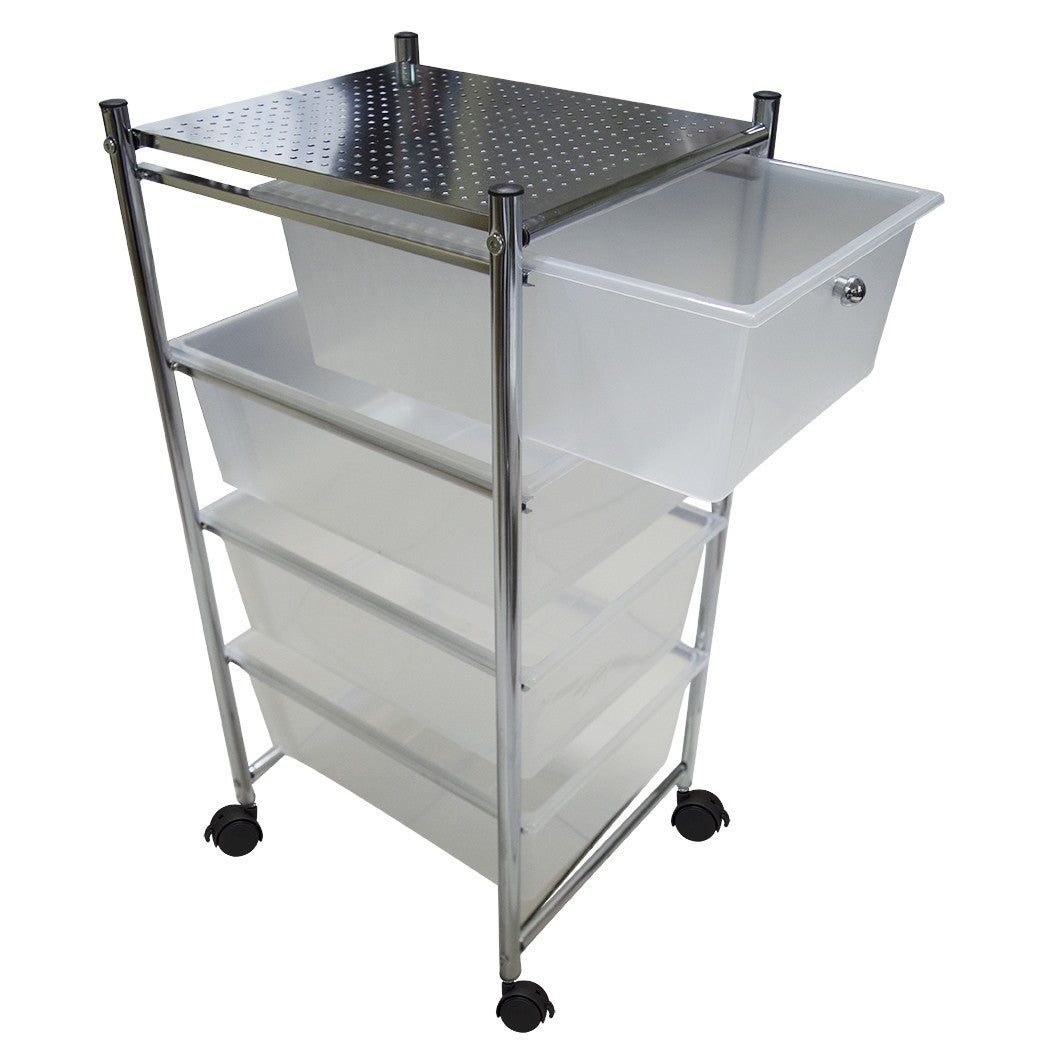 Panier multifonction Porte-objets esthéticiennes maison 4 tiroirs blancs , roues
