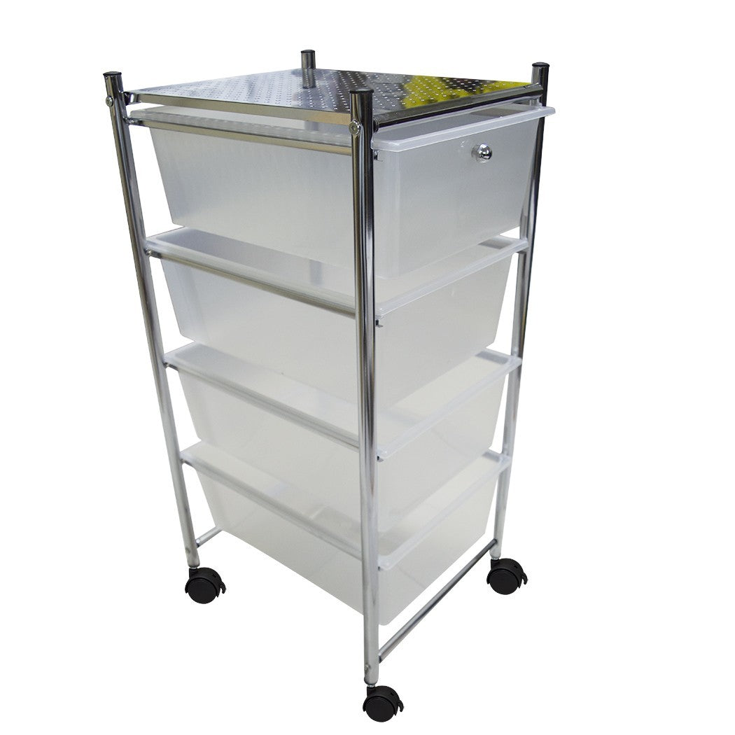 Panier multifonction Porte-objets esthéticiennes maison 4 tiroirs blancs , roues