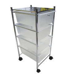 Panier multifonction Porte-objets esthéticiennes maison 4 tiroirs blancs , roues