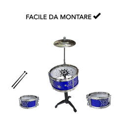 REMITOYS Set Batterie 4 éléments pour enfants 258048 à monter 30 cm