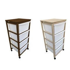 Panier à tiroirs en bois 992-993 avec 4 tiroirs 1 plateau 36x38x82h cm