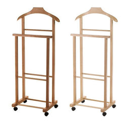 PORTEUR bois hêtre 2 montants 4 roues 43x33x105 h cm homme mort
