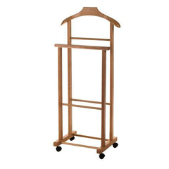 PORTEUR bois hêtre 2 montants 4 roues 43x33x105 h cm homme mort
