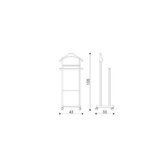 PORTEUR bois hêtre 2 montants 4 roues 43x33x105 h cm homme mort