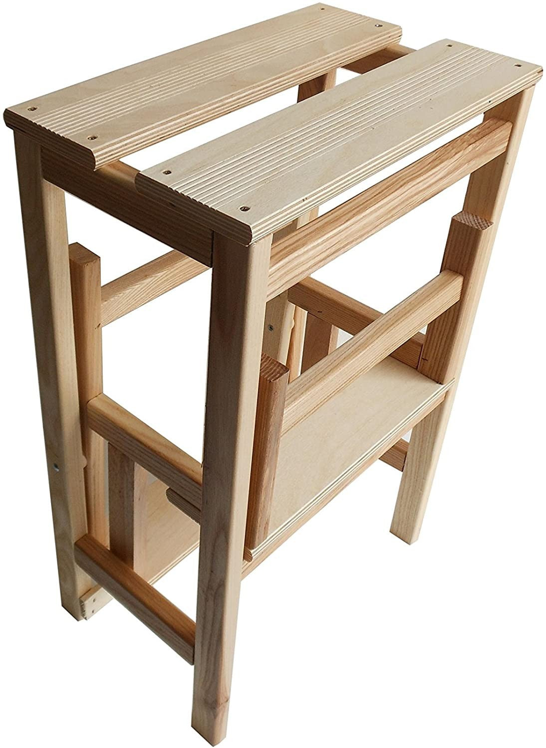 Tabouret escalier pliant art 264 abattant en bois 3 marches 37 x 23 x h60 cm