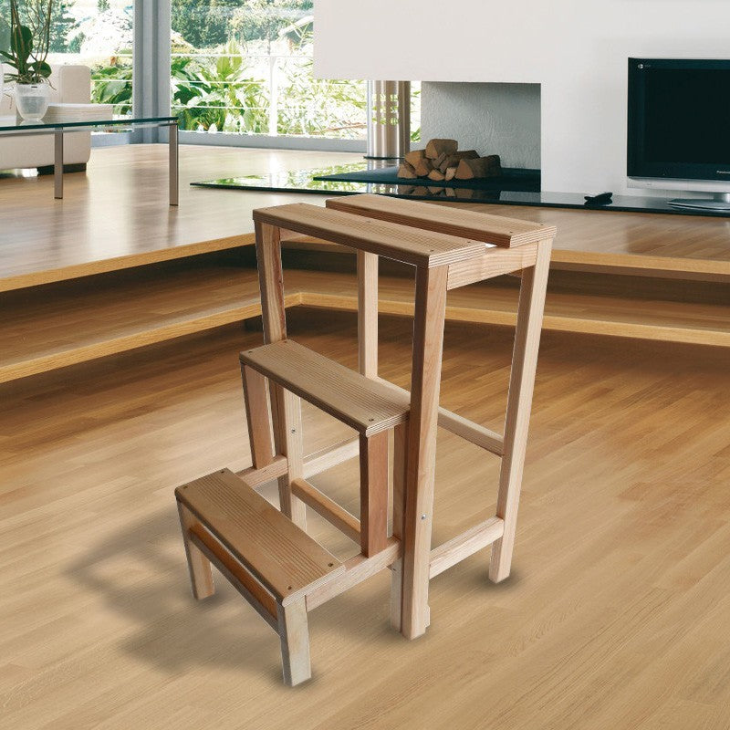 Tabouret escalier pliant art 264 abattant en bois 3 marches 37 x 23 x h60 cm
