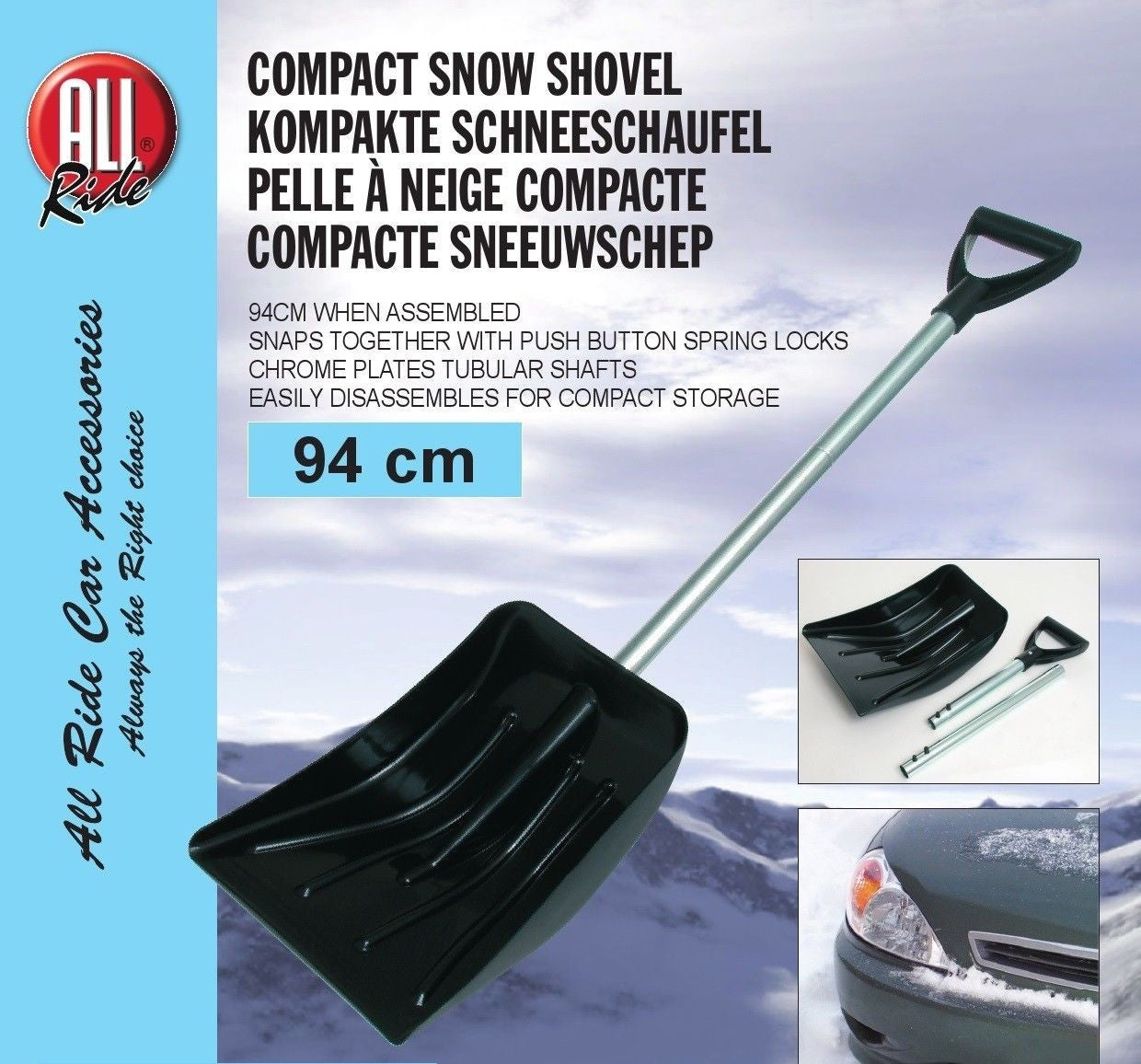 Pelle à bretelles 918303 compact 94 cm amovible pliable ALL RIDE SNOW