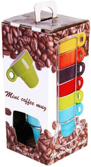 Mini Mug Café 788086 Set de 6 tasses colorées pour le café, avec stand 5x5 cm