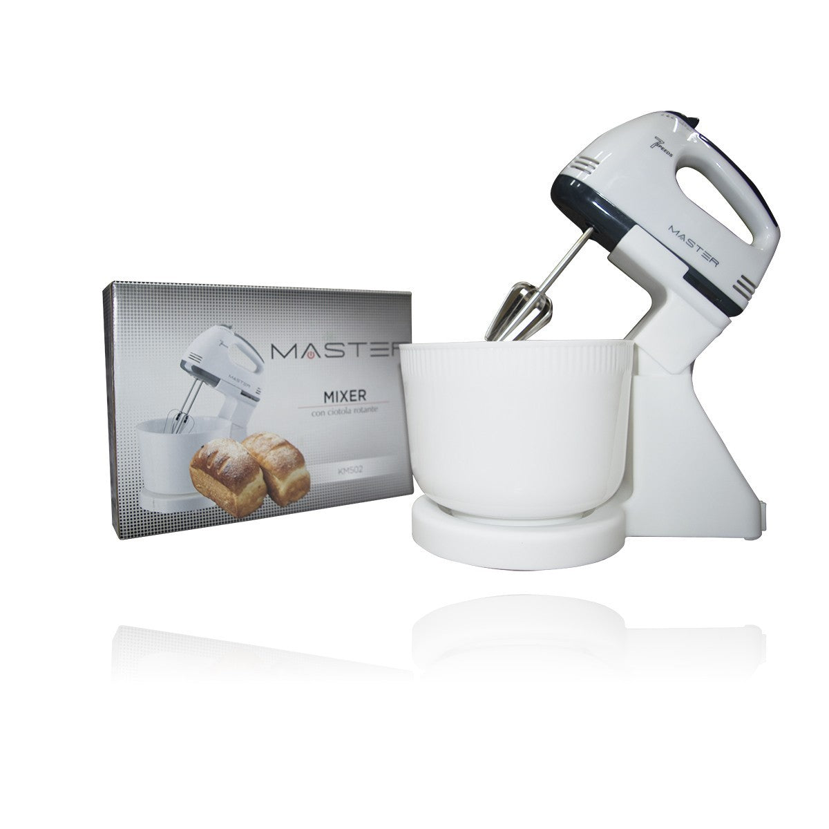 MASTER Mixer Pétrissage, battre et fouetter avec bol KM502 rotatif 150Watt , 2lt