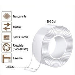 Ruban adhésif extra-fort 784095 sans trace 3,5cm x 5 mt TRANSPARENT