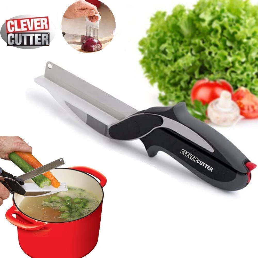 Smart Cutter 2 en 1 Ciseaux et Couteau 466359 Lames en acier et poignée souple