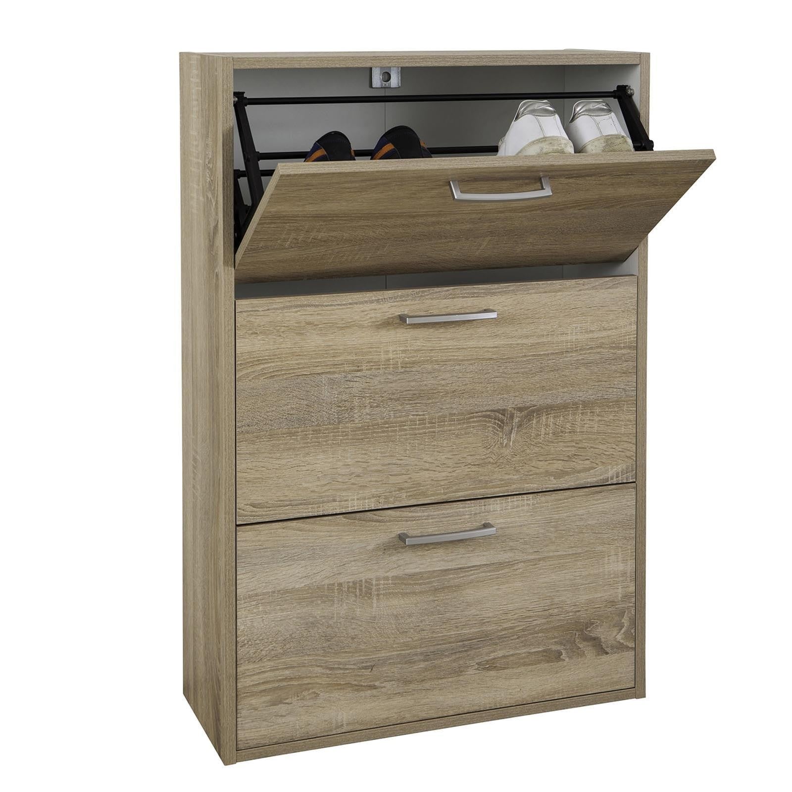 TWICE Chaussures 3 portes pliantes 63x24xh120 cm en bois MDF Double Profondeur