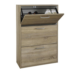 TWICE Chaussures 3 portes pliantes 63x24xh120 cm en bois MDF Double Profondeur