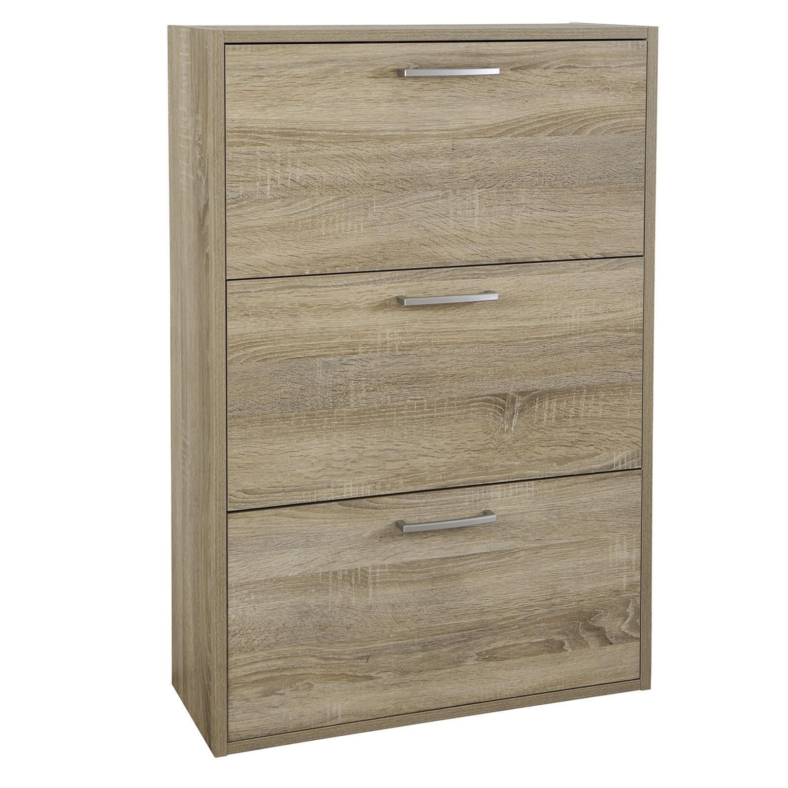 TWICE Chaussures 3 portes pliantes 63x24xh120 cm en bois MDF Double Profondeur