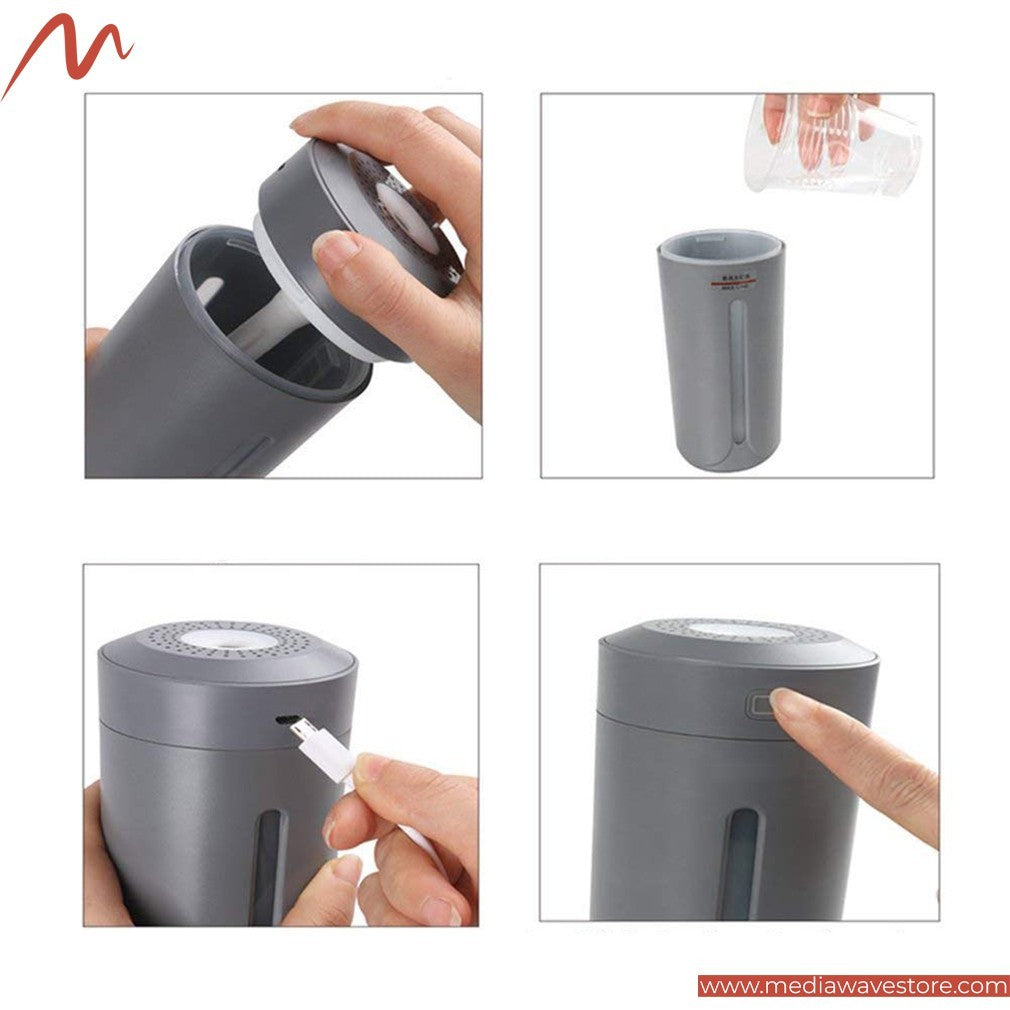Diffuseur de parfum environnements avec led 7 couleurs 230ml humidificateur gris