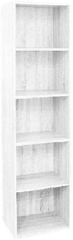 Ready 172 Bibliothèque en Bois MDF à 5 étagères 40x29x172H cm Salon Chambre