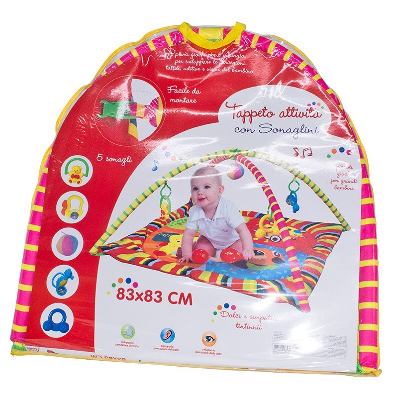 Tapis d’activité avec 5 hochet Tu Jeux 121418 jeu enfants 83x83 cm