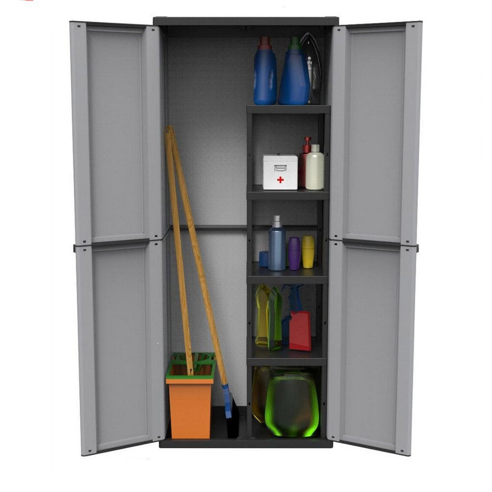 Armoire porte-balais de 68x40x168h cm Art 9234 mobile en plastique résine