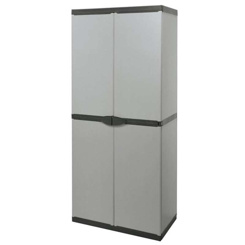 Armoire haute en plastique 68x40x168 cm Art 9233 avec 4 étagères et 2 portes