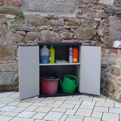 Armoire 2 portes basse 2 étages 68x39,5x85 CM Art 9235 mobile , plastique rigide