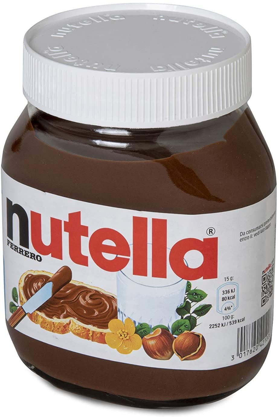 Boîte en verre Ferrero Nutella 600gr crème de noisette et de cacao